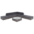 Afuera Living Contemporary Synthetic Poly Rattan 8 Piece Sofa Set in Gray