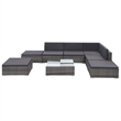 Afuera Living Contemporary Synthetic Poly Rattan 8 Piece Sofa Set in Gray