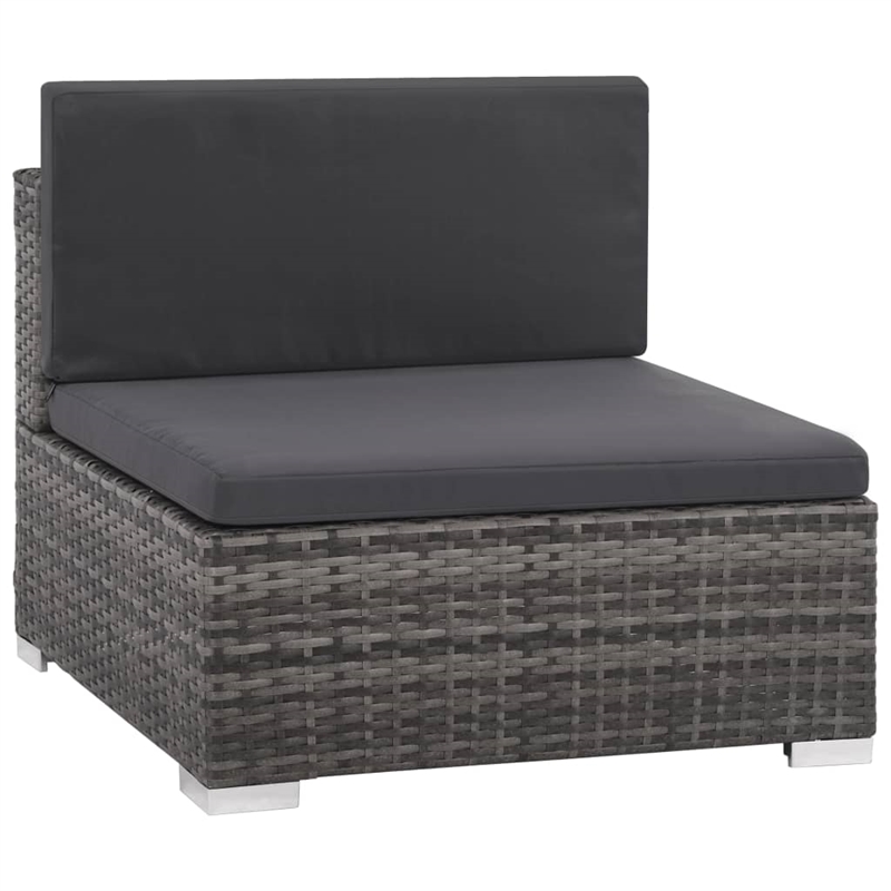 Afuera Living Contemporary Synthetic Poly Rattan 8 Piece Sofa Set in Gray