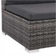 Afuera Living Contemporary Synthetic Poly Rattan 8 Piece Sofa Set in Gray