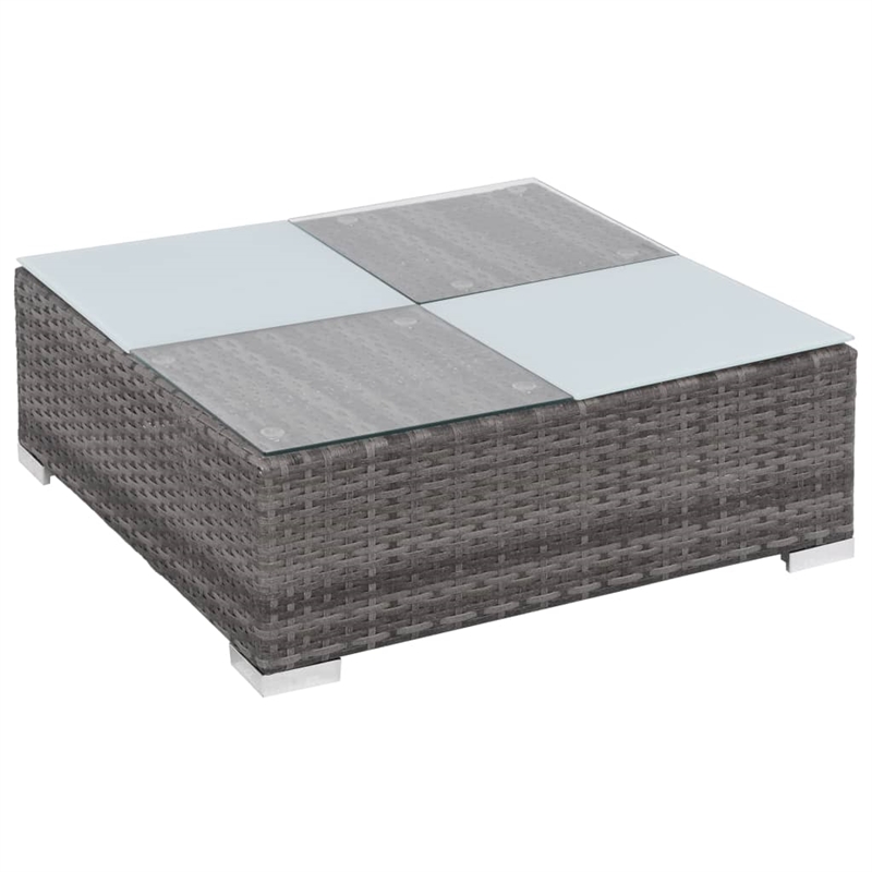 Afuera Living Contemporary Synthetic Poly Rattan 8 Piece Sofa Set in Gray