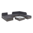 Afuera Living Contemporary Synthetic Poly Rattan 8 Piece Sofa Set in Gray