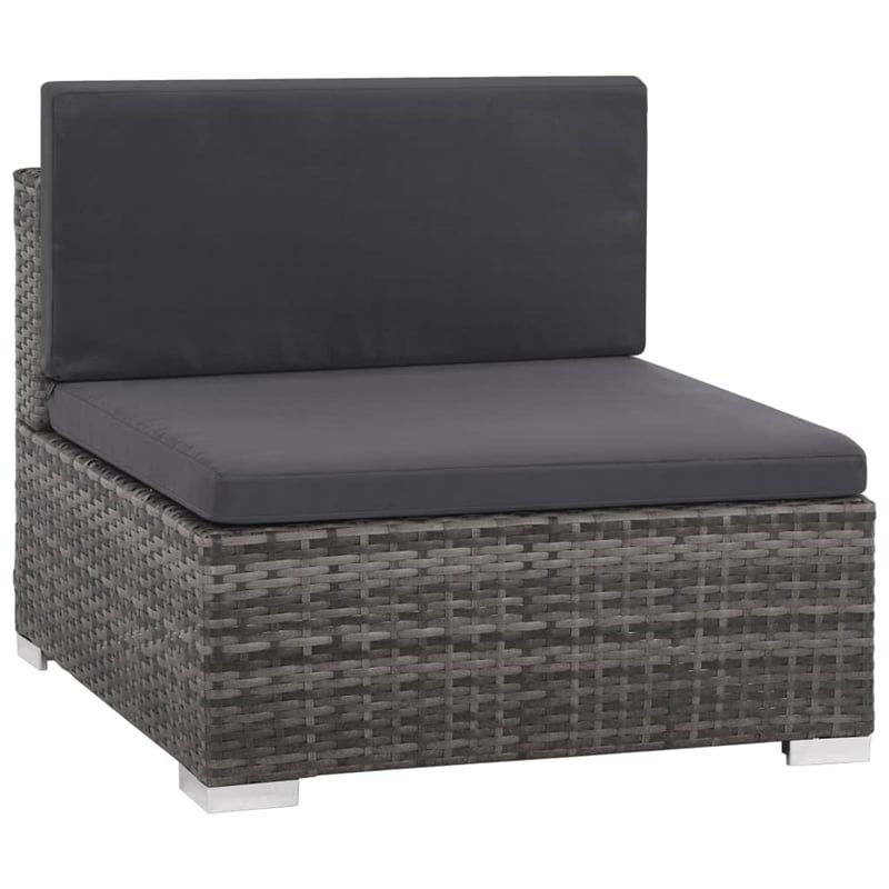 Afuera Living Contemporary Synthetic Poly Rattan 6 Piece Sofa Set in Gray