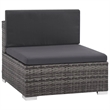 Afuera Living Contemporary Synthetic Poly Rattan 6 Piece Sofa Set in Gray