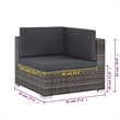 Afuera Living Contemporary Synthetic Poly Rattan 6 Piece Sofa Set in Gray