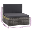 Afuera Living Contemporary Synthetic Poly Rattan 6 Piece Sofa Set in Gray