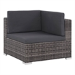 Afuera Living Contemporary Synthetic Poly Rattan 6 Piece Sofa Set in Gray