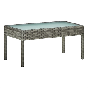 Afuera Living Contemporary Synthetic Poly Rattan Sofa Set in Gray