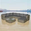 Afuera Living Contemporary 8 Piece Poly Rattan Patio Furniture Gray