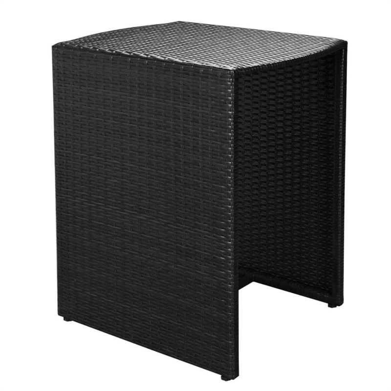 Afuera Living 3 Piece Poly Rattan Furniture Set in Black/Cream