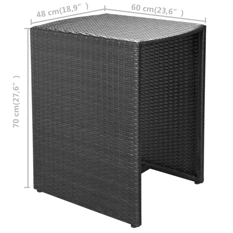 Afuera Living 3 Piece Poly Rattan Furniture Set in Black/Cream