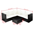 Afuera Living Contemporary 4 Piece Poly Rattan Furniture Set in Black