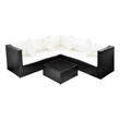 Afuera Living Contemporary 4 Piece Poly Rattan Furniture Set in Black