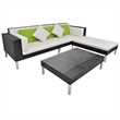 Afuera Living Contemporary Synthetic Poly Rattan Medium Sofa in Black