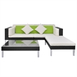 Afuera Living Contemporary Synthetic Poly Rattan Medium Sofa in Black