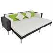 Afuera Living Contemporary Synthetic Poly Rattan Medium Sofa in Black