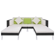 Afuera Living Contemporary Synthetic Poly Rattan Medium Sofa in Black