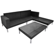 Afuera Living Contemporary Synthetic Poly Rattan Medium Sofa in Black