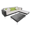 Afuera Living Contemporary Synthetic Poly Rattan Medium Sofa in Black