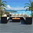 Afuera Living Contemporary Poly Rattan Large Patio Furniture Black/Cream
