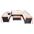 Afuera Living Contemporary Poly Rattan Large Patio Furniture Black/Cream