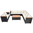 Afuera Living Contemporary Poly Rattan Large Patio Furniture Black/Cream