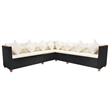 Afuera Living Contemporary Poly Rattan Large Patio Furniture Black/Cream