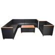Afuera Living Contemporary Poly Rattan Large Patio Furniture Black/Cream