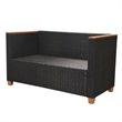 Afuera Living Contemporary Poly Rattan Large Patio Furniture Black/Cream