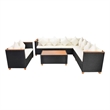 Afuera Living Contemporary Poly Rattan Large Patio Furniture Black/Cream