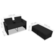 Afuera Living Contemporary Synthetic Poly Rattan Garden Lounge Set in Black