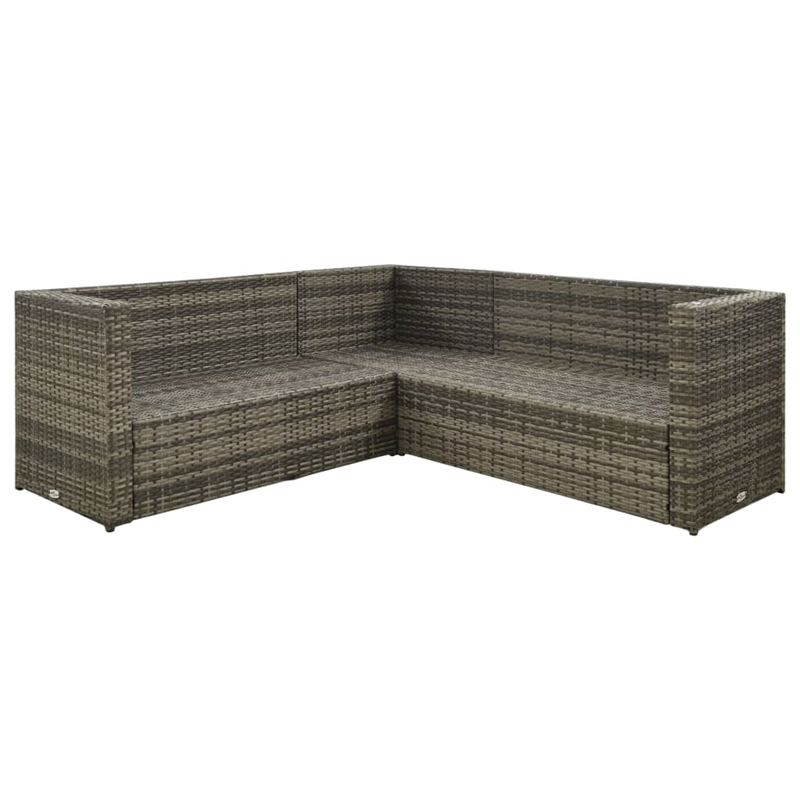 Afuera Living Contemporary Synthetic Poly Rattan Patio Furniture Gray
