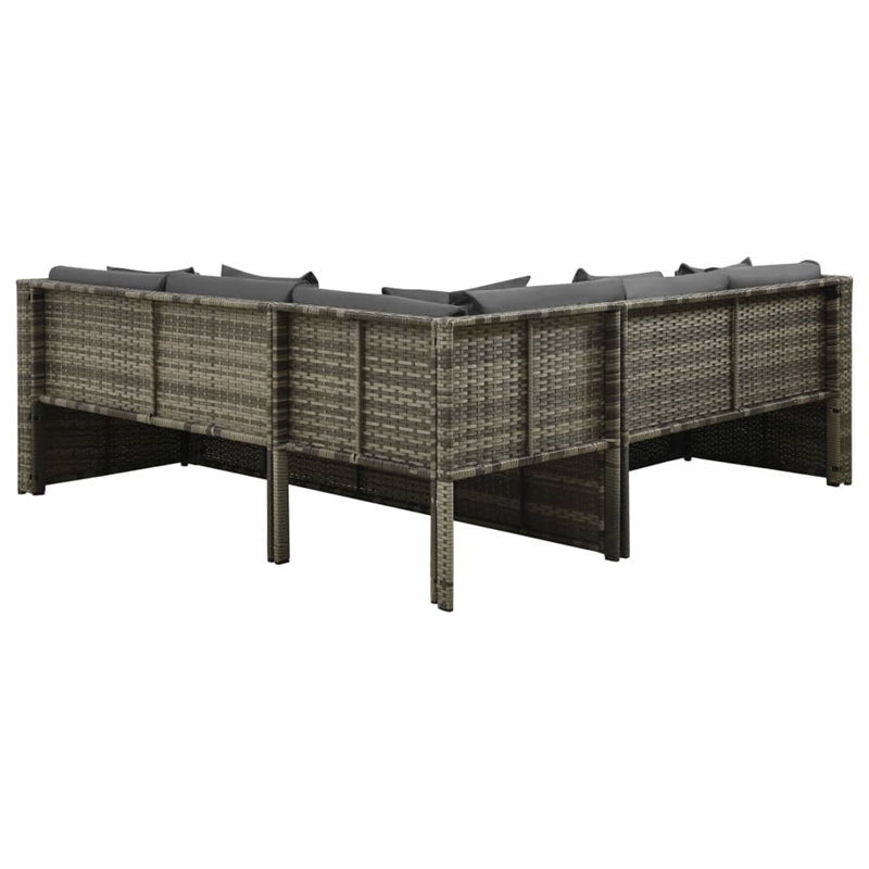 Afuera Living Contemporary Synthetic Poly Rattan Patio Furniture Gray