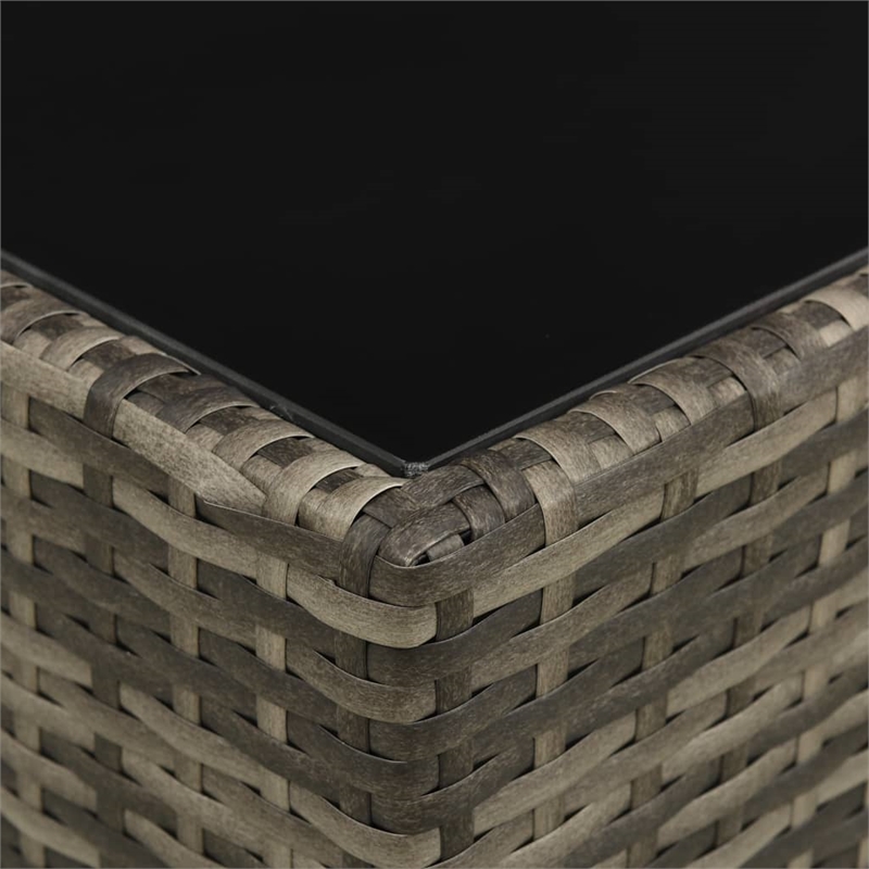 Afuera Living Contemporary Synthetic Poly Rattan Patio Furniture Gray