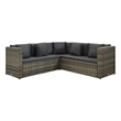 Afuera Living Contemporary Synthetic Poly Rattan Patio Furniture Gray