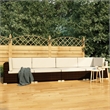 Afuera Living 4 Piece Poly Rattan Patio Sofa Set in Brown/Cream