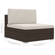 Afuera Living 4 Piece Poly Rattan Patio Sofa Set in Brown/Cream