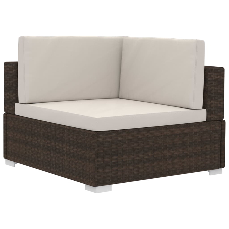 Afuera Living 4 Piece Poly Rattan Patio Sofa Set in Brown/Cream