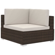 Afuera Living 4 Piece Poly Rattan Patio Sofa Set in Brown/Cream