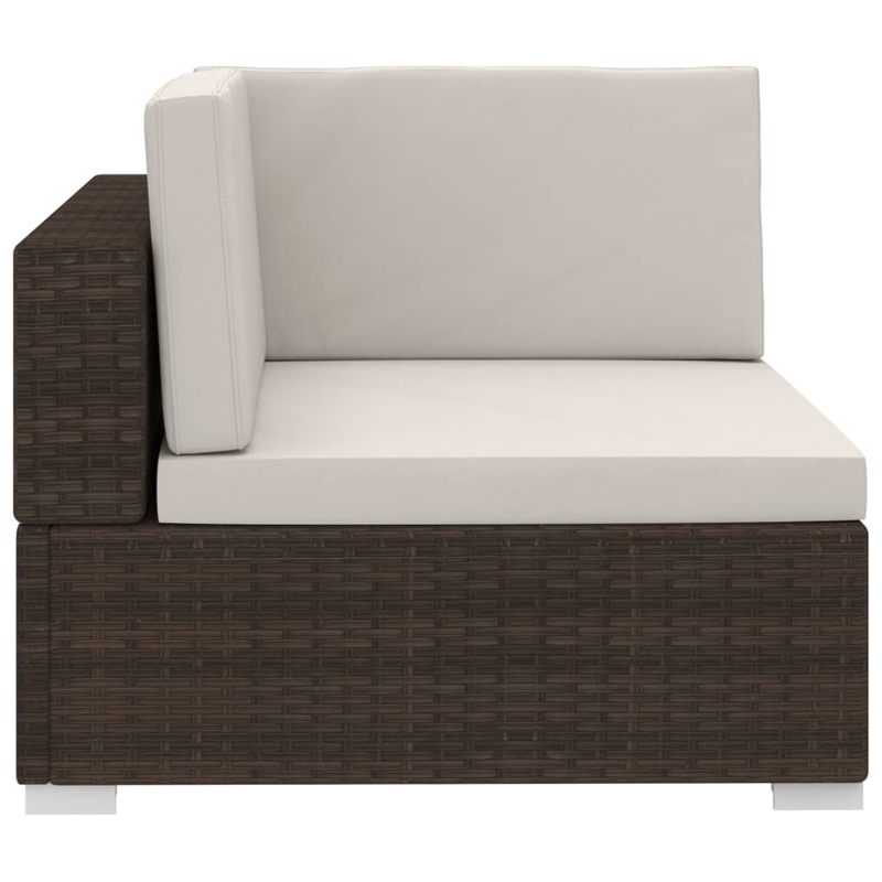 Afuera Living 4 Piece Poly Rattan Patio Sofa Set in Brown/Cream