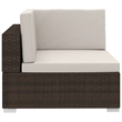 Afuera Living 4 Piece Poly Rattan Patio Sofa Set in Brown/Cream