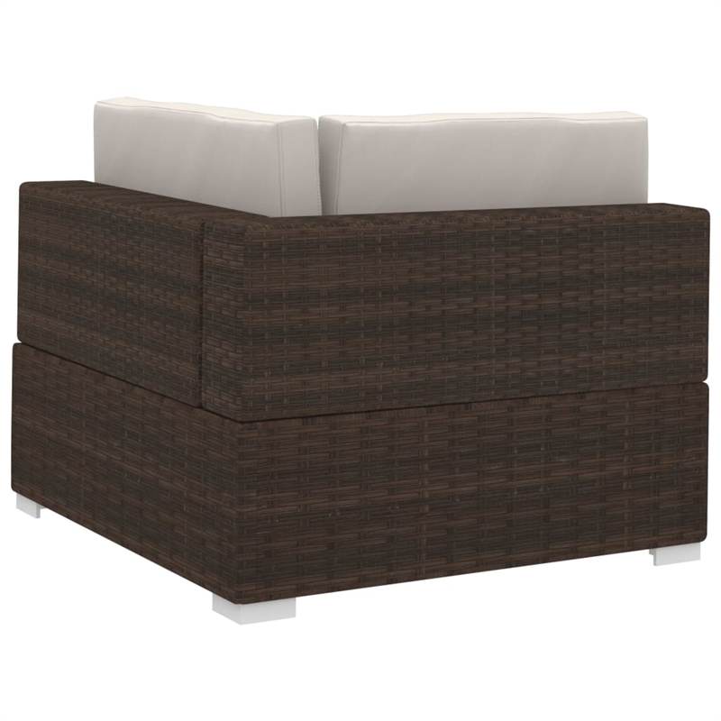 Afuera Living 4 Piece Poly Rattan Patio Sofa Set in Brown/Cream