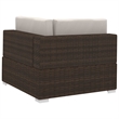 Afuera Living 4 Piece Poly Rattan Patio Sofa Set in Brown/Cream
