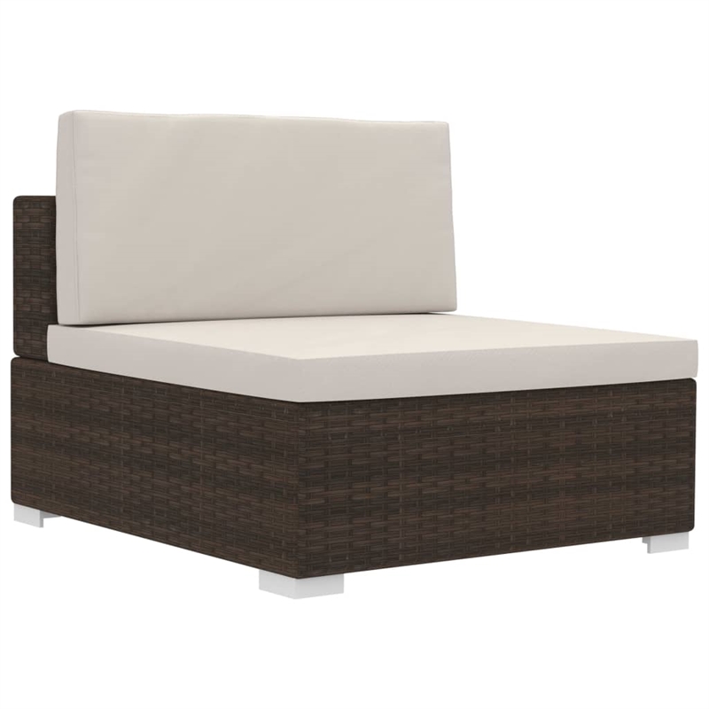 Afuera Living 4 Piece Poly Rattan Patio Sofa Set in Brown/Cream