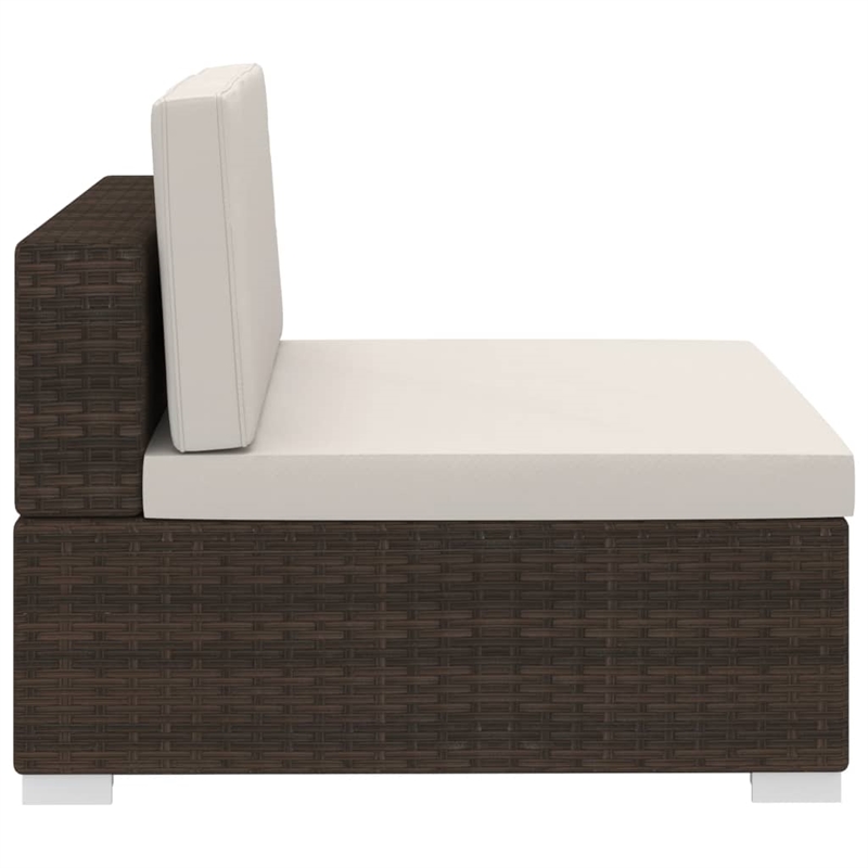 Afuera Living 4 Piece Poly Rattan Patio Sofa Set in Brown/Cream