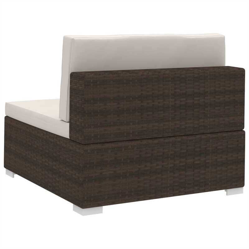 Afuera Living 4 Piece Poly Rattan Patio Sofa Set in Brown/Cream