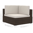 Afuera Living 4 Piece Poly Rattan Patio Sofa Set in Brown/Cream