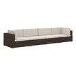 Afuera Living 4 Piece Poly Rattan Patio Sofa Set in Brown/Cream