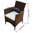 Afuera Living Contemporary Synthetic Poly Rattan 7 Piece Furniture Set in Brown