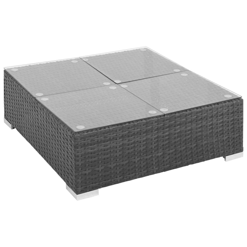Afuera Living Contemporary 7 Piece Poly Rattan Patio Sofa Set in Black